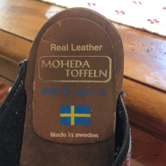 Moheda Toffeln wooden and leather clogs size 39 - Picture 3 of 4